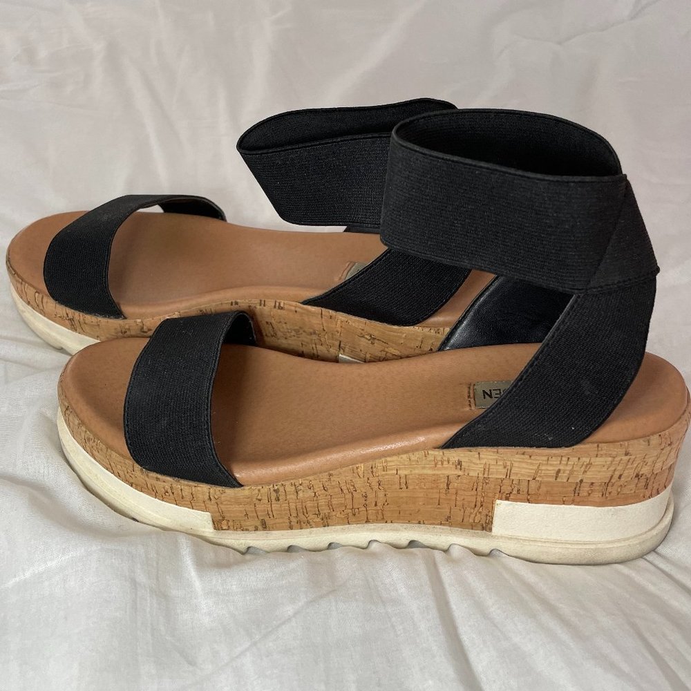 Steve Madden Bandi Elastic Cork Platform Wedge Sa… - image 5